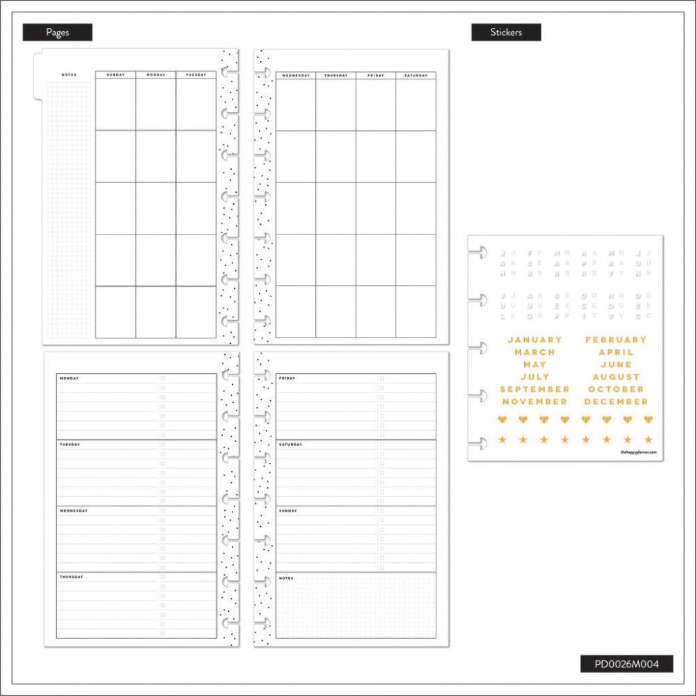Happy Planner 12-Month Undated Mini Disc Bound Planner - Share Your Magic