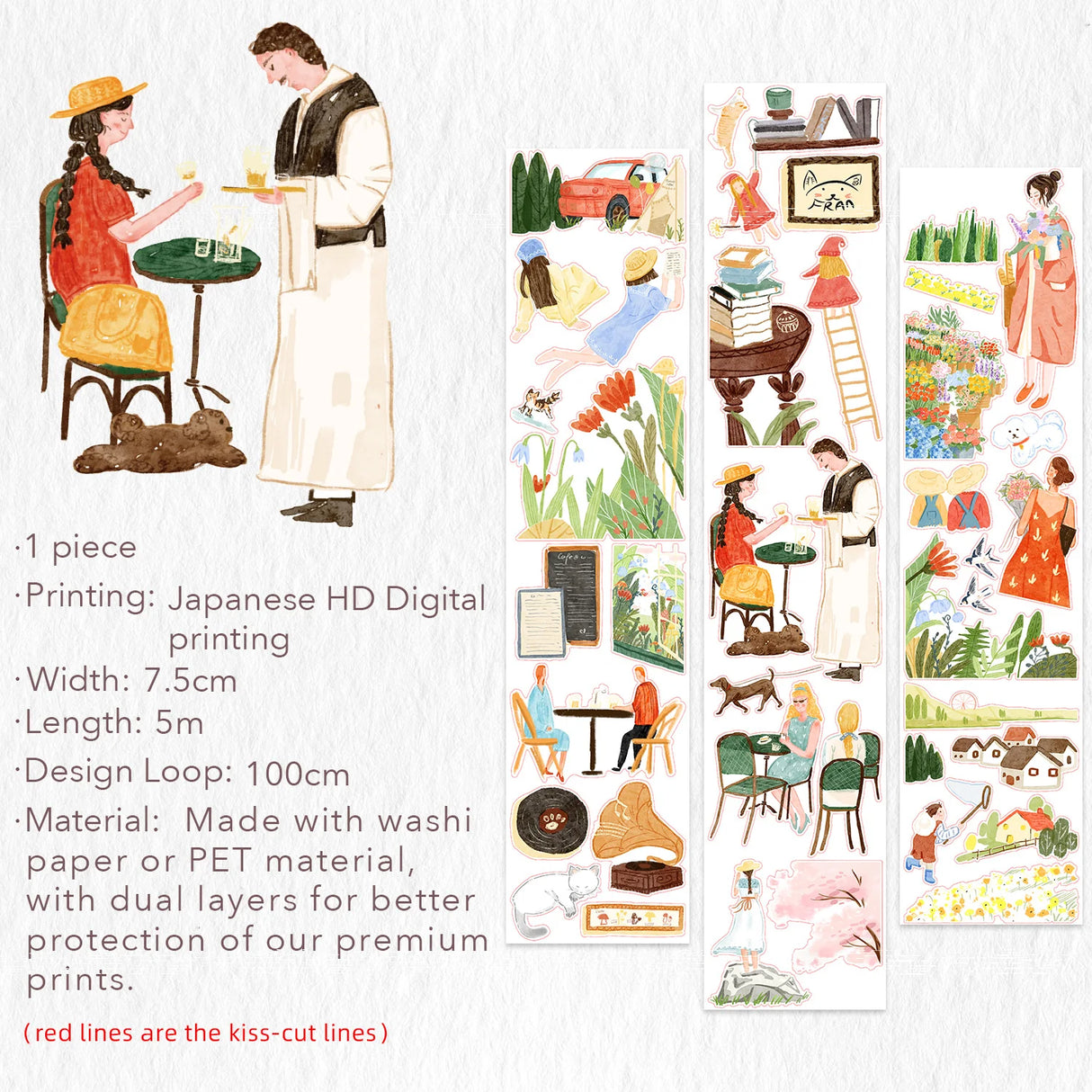 Pre-cut Hillside Moments Wide Washi / PET Tape