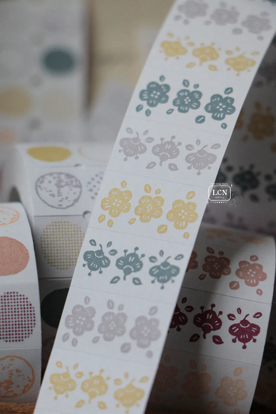LCN Label Sticker Roll - Spring Flower Earth Tone