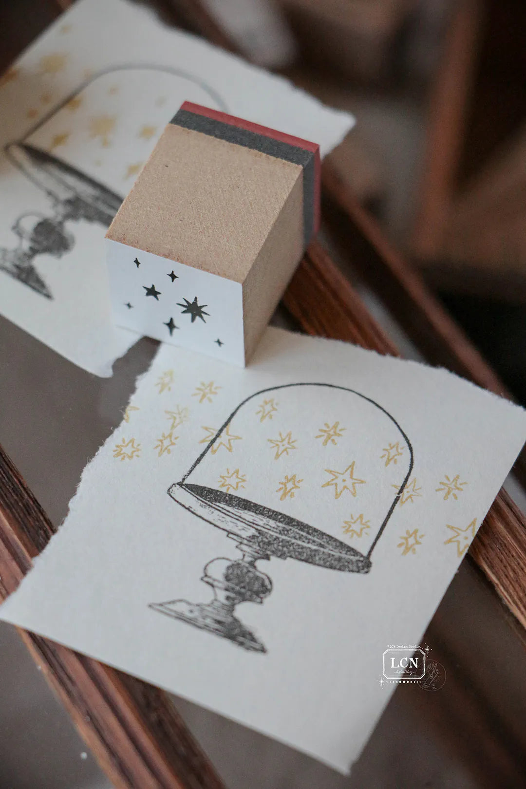 Lin Chia Ning Wooden Stamp - Hand Drawn Stars Small