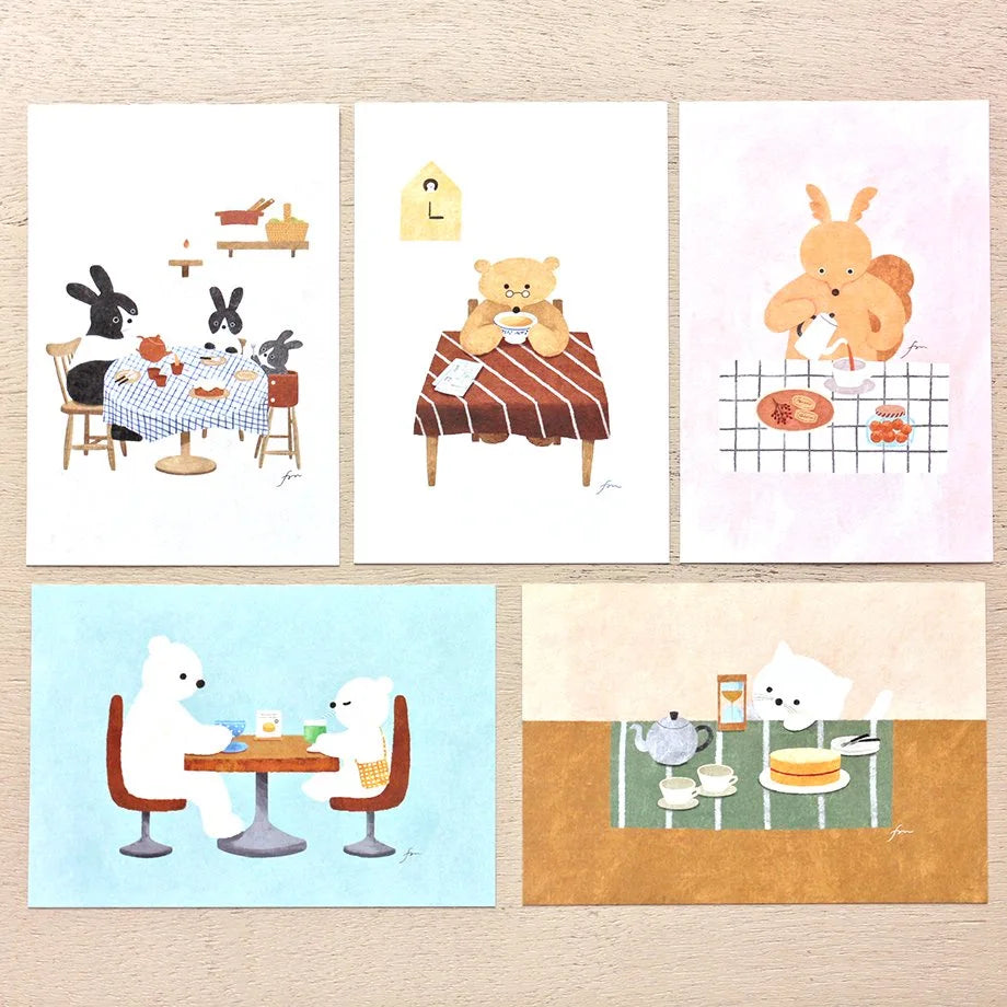 Mariko Fukuoka Tea-time Postcard Set
