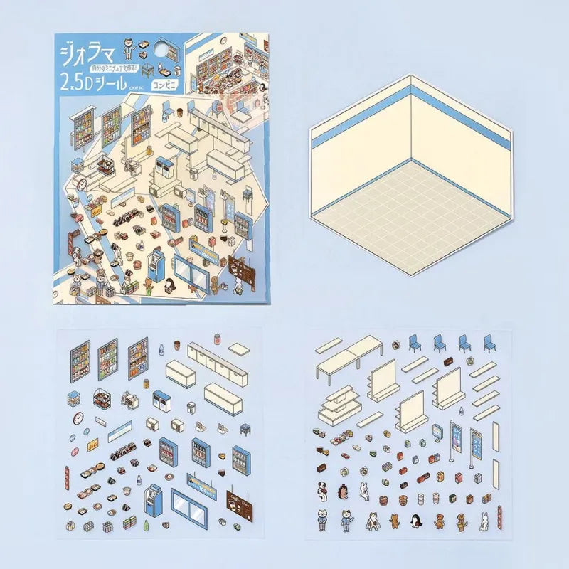 BGM Diorama 2.5D Sticker - Convenience Store