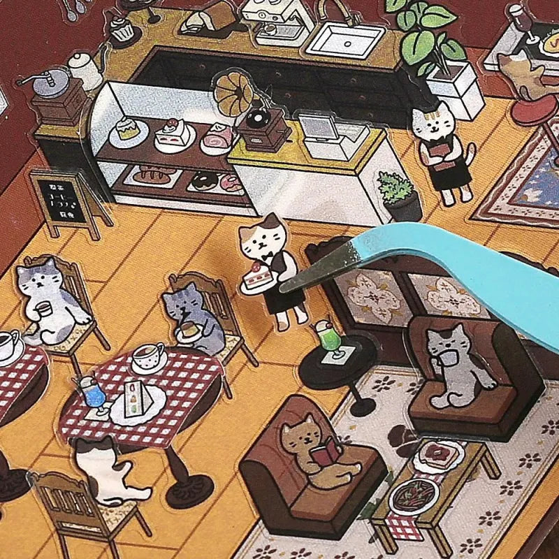 BGM Diorama 2.5D Sticker Sheets- Cafe