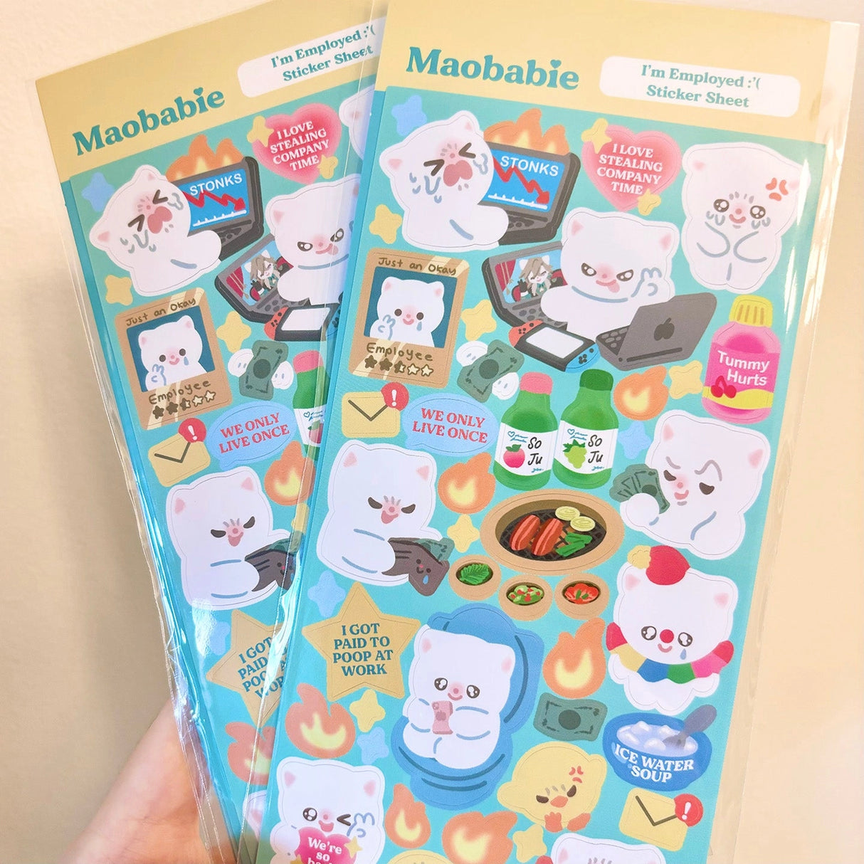 Maobabie Sticker Sheet - I'm Employed