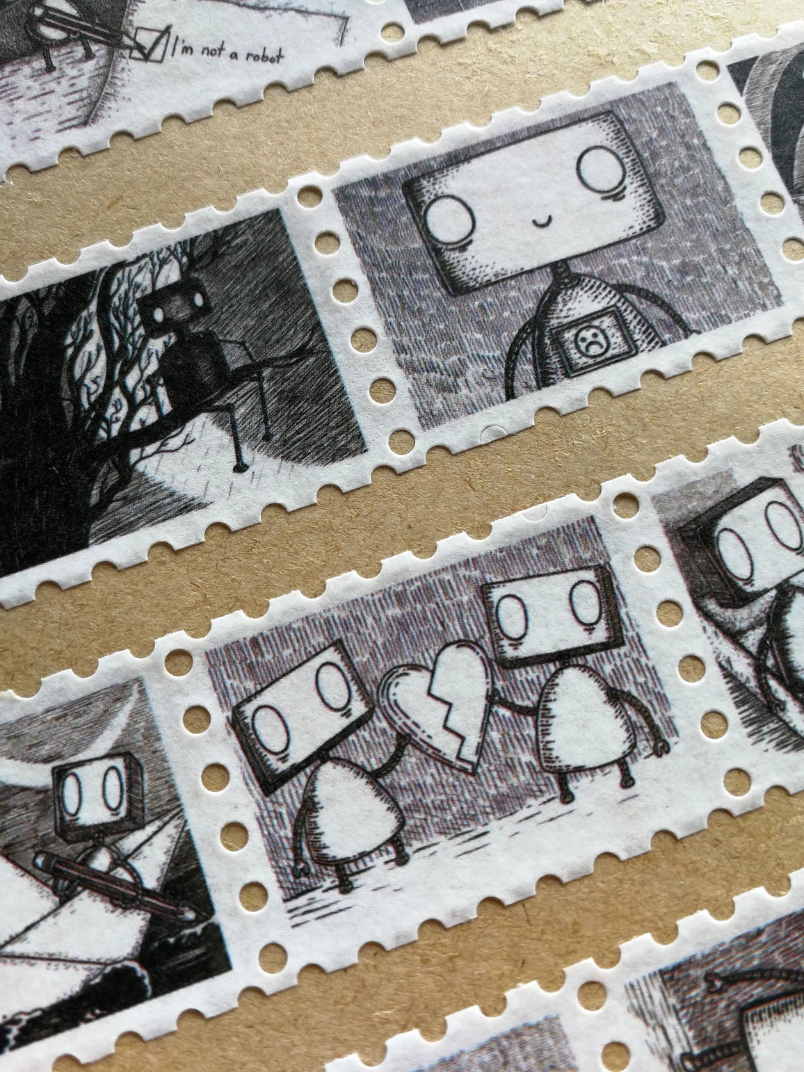 Jon Turner Illustration - Robot Stamps Washi Tape - Landscape Format
