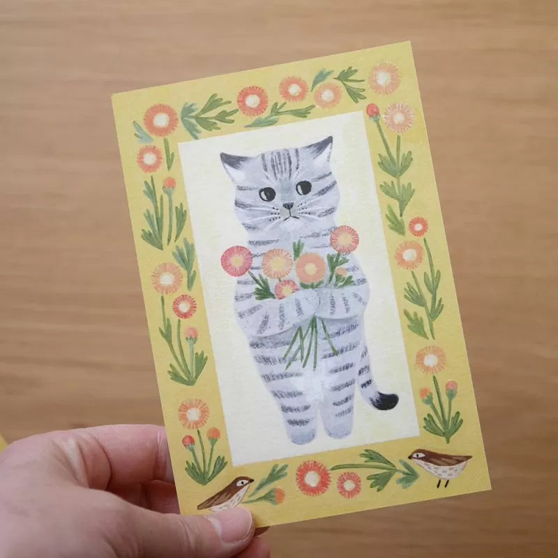4legs Postcard - Cat in Picture Book #18 Tabby