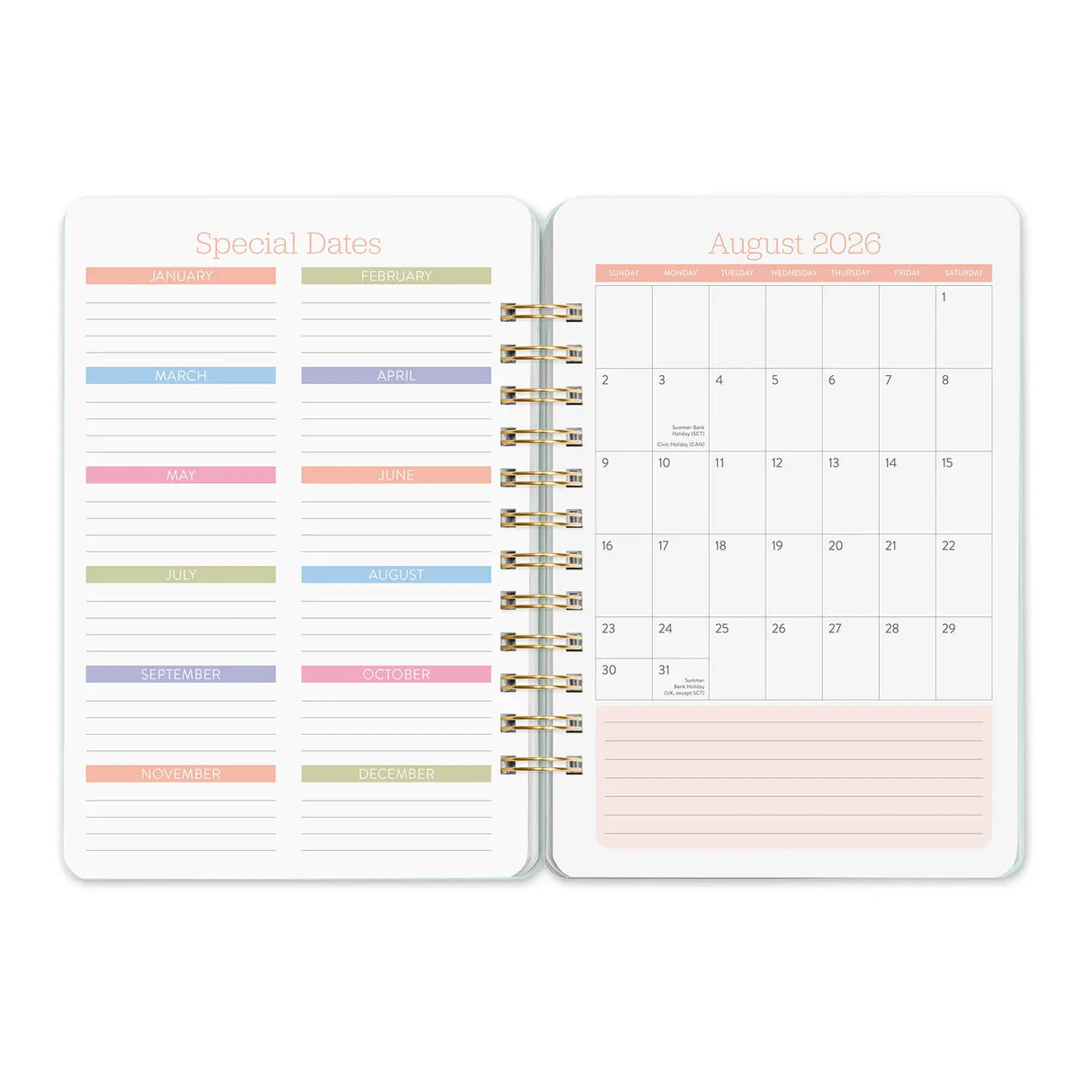 Looking for a planner that can keep pace with your busy life? Meet Orange Circle Studio’s best-selling Do It All™ Planner (Aug. 2026–Dec. 2027). Designed for families and multitaskers alike, it offers space for up to six schedules, plus monthly and weekly views to keep everything on track. Inside, you’ll also find inspirational quotes, fun stickers, and tear-out to-do and shopping lists. Finished with stylish cover art and a handy elastic closure, it’s a planner that truly does it all.
• 5.75"w x 8.25"h
•