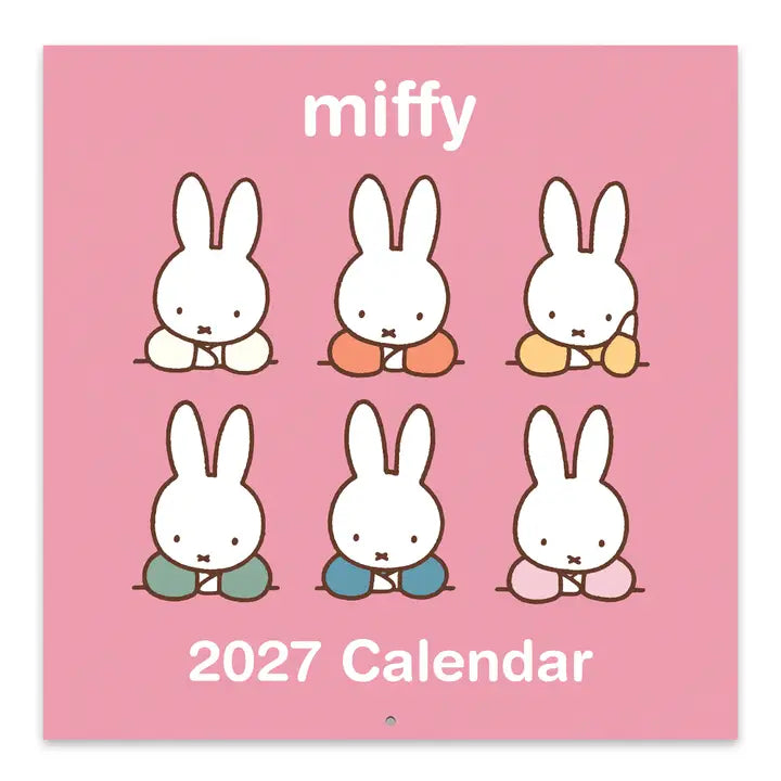 Miffy makes every season sweeter! This perfectly sized 7" × 7" Wall Calendar brings Miffy’s adventurous spirit to your home or workspace all year. From breezy autumn bike rides to sunny springtime gardening, each month showcases Miffy and friends in soft pastel scenes that capture the magic of everyday moments—plus roomy calendar grids with space to jot down plans, reminders, and special occasions.
• 7"w x 7"h closed
• 12 months (Jan.–Dec. 2027)
• 13 pages; 150 gsm acid-free, FSC®-certified paper
• Sadd