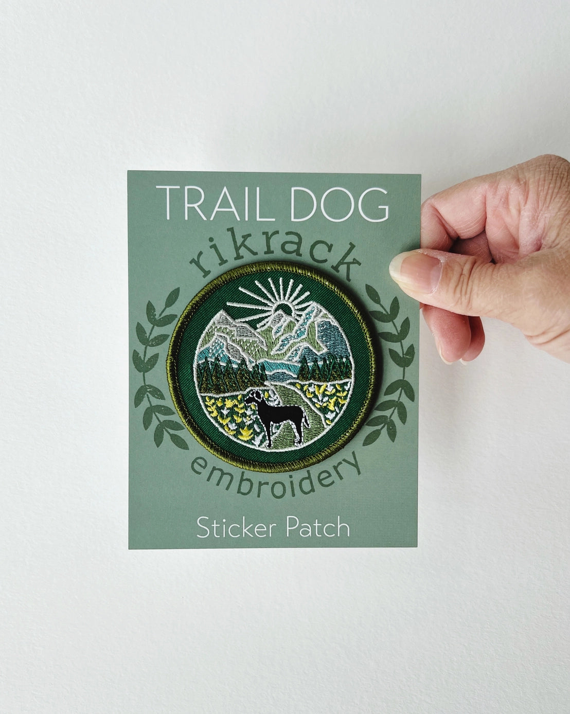 Trail Dog Embroidery Sticker Patch