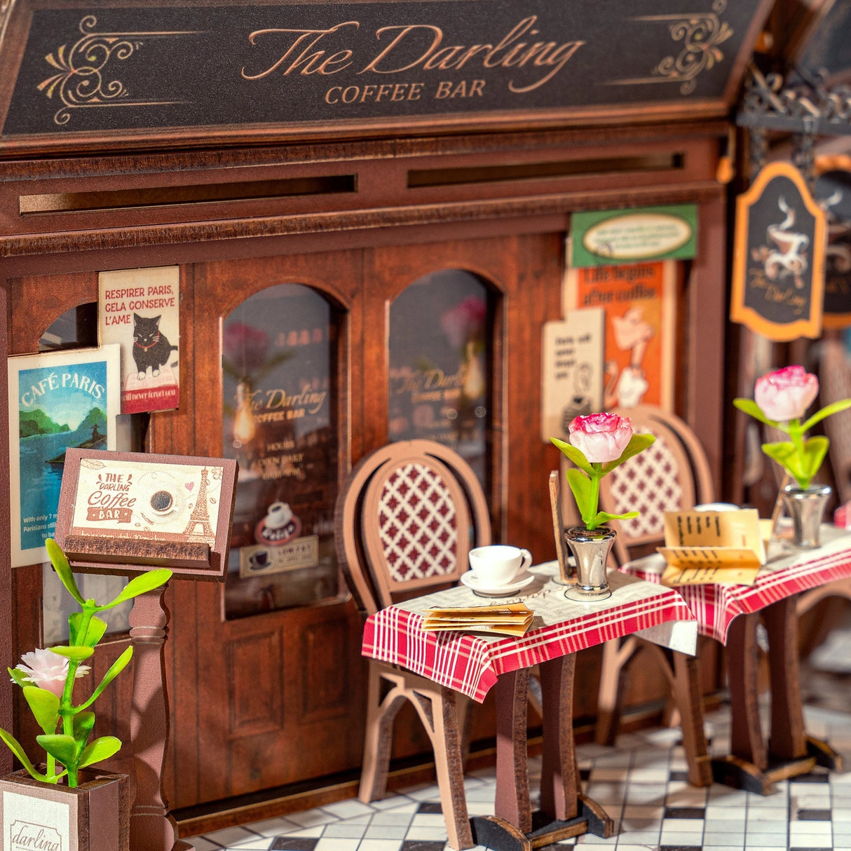 Diy Book Nook Kit: Paris Arcade Date with Dust Cover