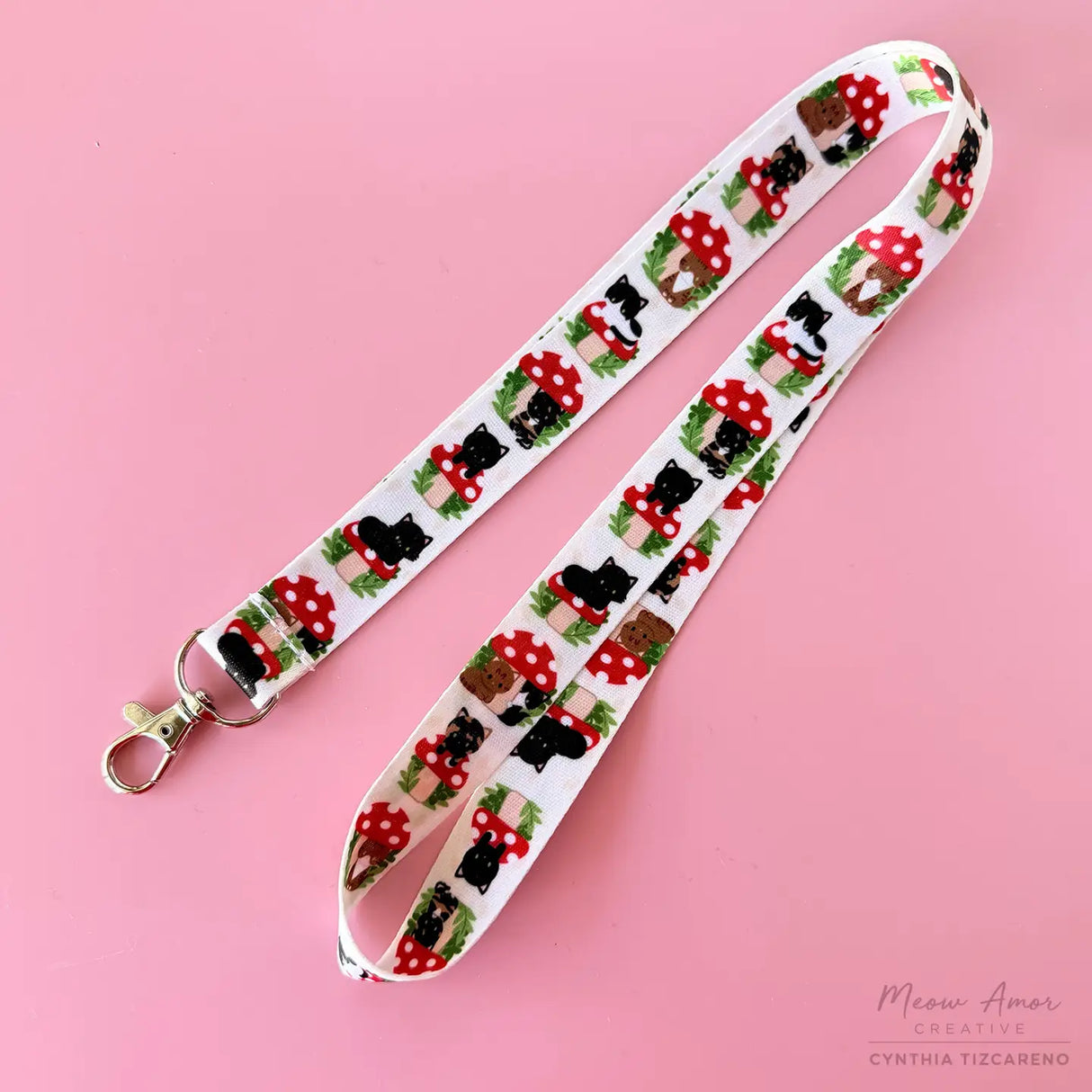 Meow Amor Creative - Mushroom Cats Lanyard