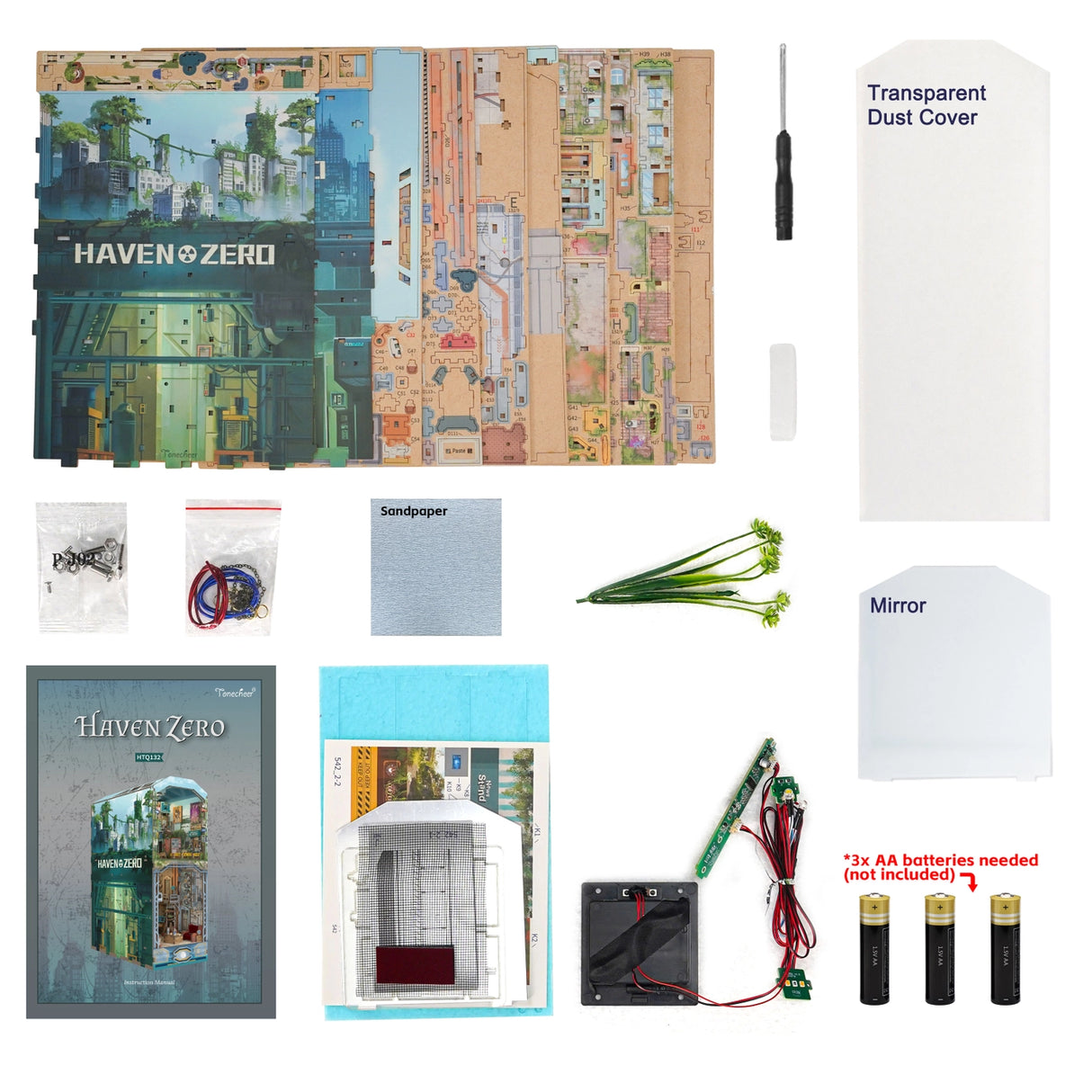 Diy Miniature House Book Nook Kit: Haven Zero w/ Dust Cover