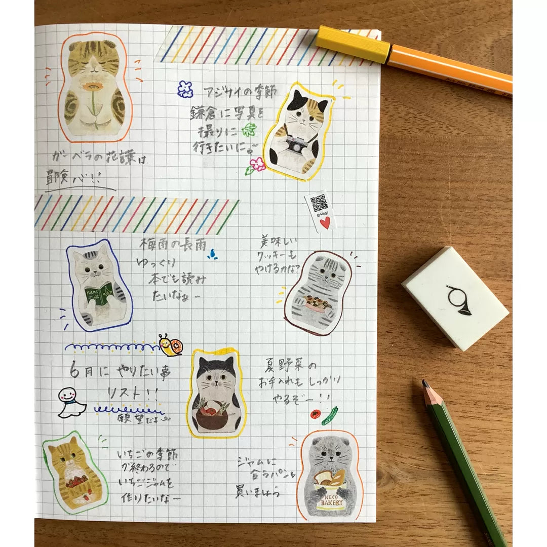 Add a touch of charm to your crafts with this adorable Cat Matryoshka sticker sheet from 4legs. Each sticker features a sweet nesting‑doll–style cat watercolor image, blending cozy folk‑art vibes with the brand’s signature cuteness.
Size: approx. 3.75in x 4.75in
Contents: 1 sheet