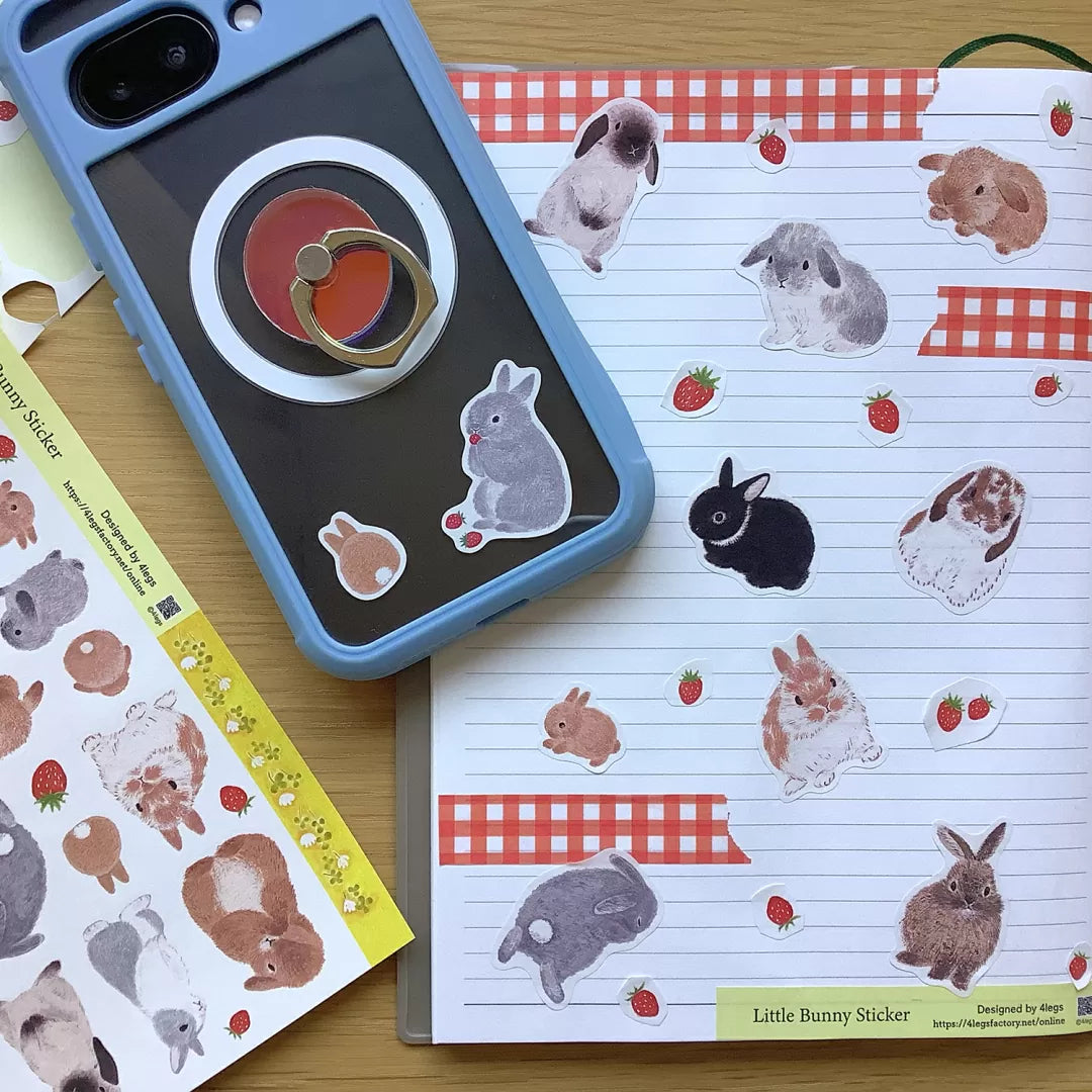 Featuring sweet rabbit illustrations and soft seasonal accents, this sheet adds a gentle, whimsical feel to journals, planners, cards, and happy mail.
Size: approx. 3.75in x 4.75in
Contents: 1 sheet