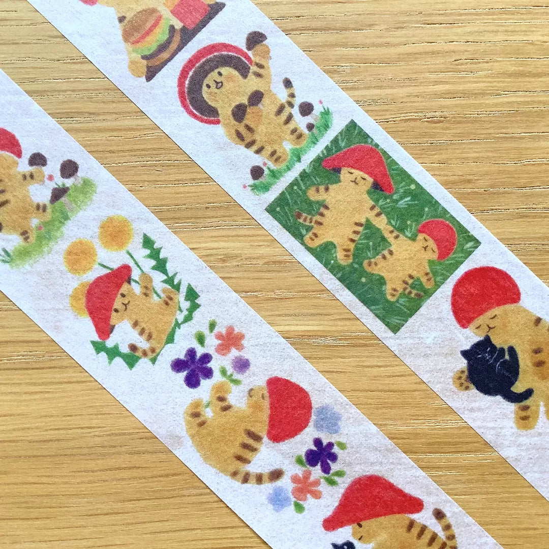 This charming washi tape features twelve adorable mushroom cat illustrations making it a must‑have for cat lovers and stationery fans alike. Each little mushroom cat has its own personality, making the tape fun to use as a continuous border or cut into individual accents.
24mm x 7m
Includes 1 roll of washi tape
Made in Japan