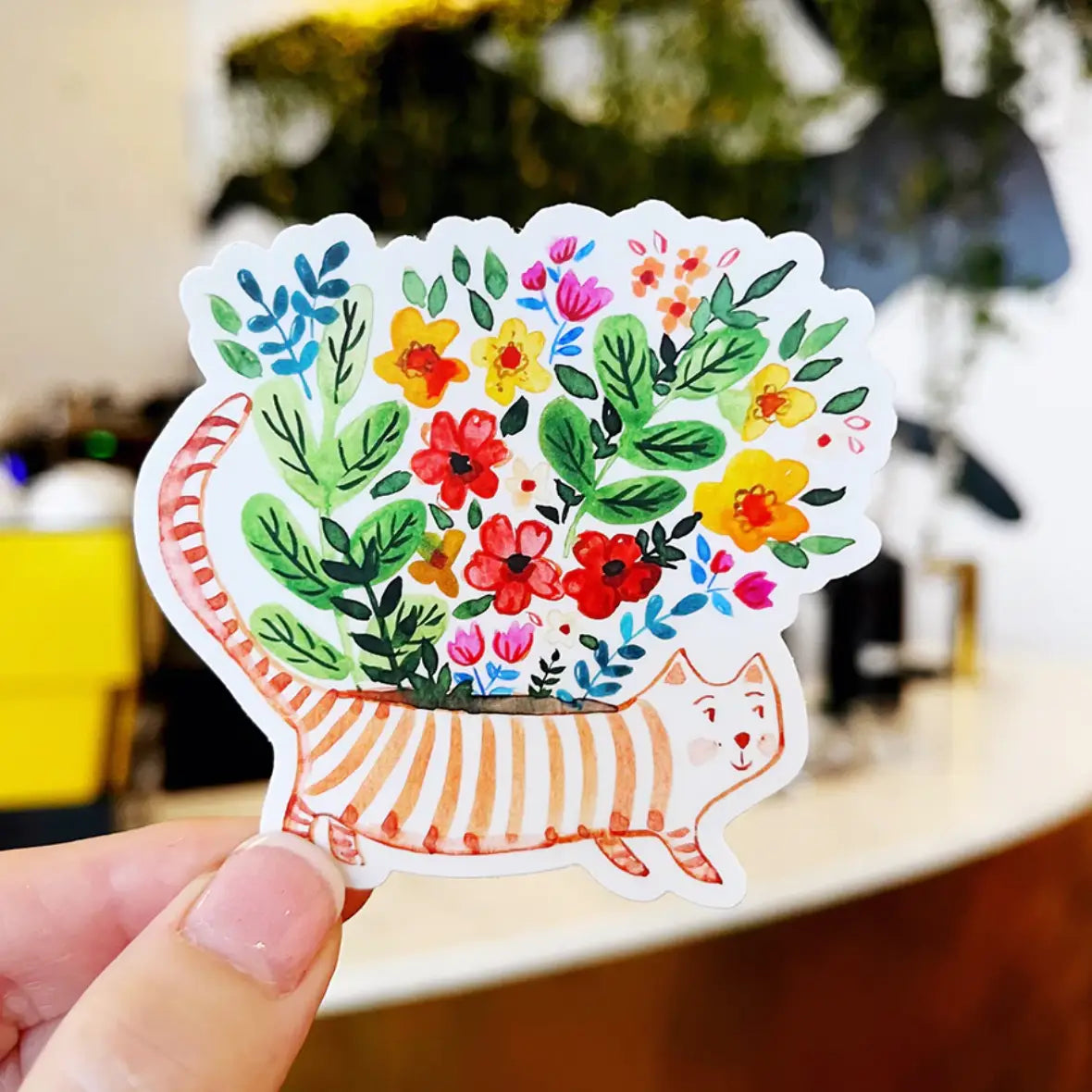 Forest & Fauna Paper Co. Vinyl Sticker - Cat Vase