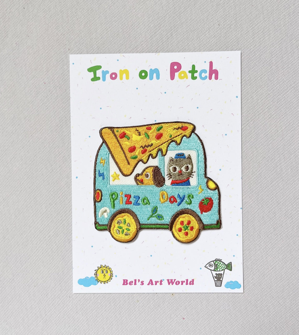 Bel’s Art World Iron-on Patch - Pizza Days