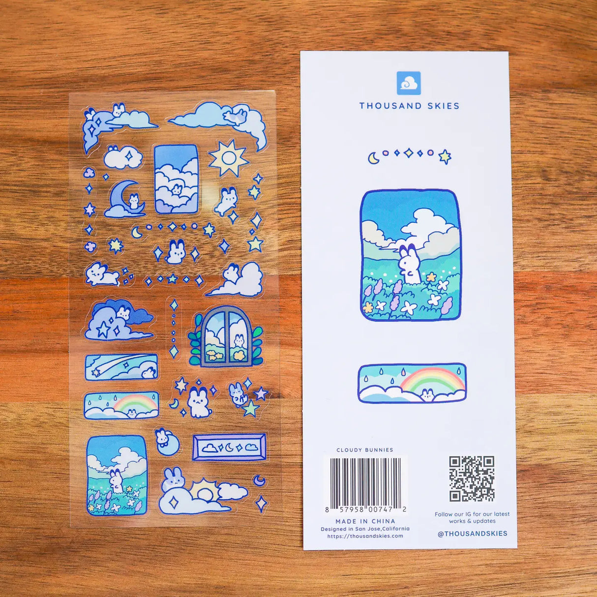 Thousand Skies - Cloudy Bunnies Clear Sticker Sheet