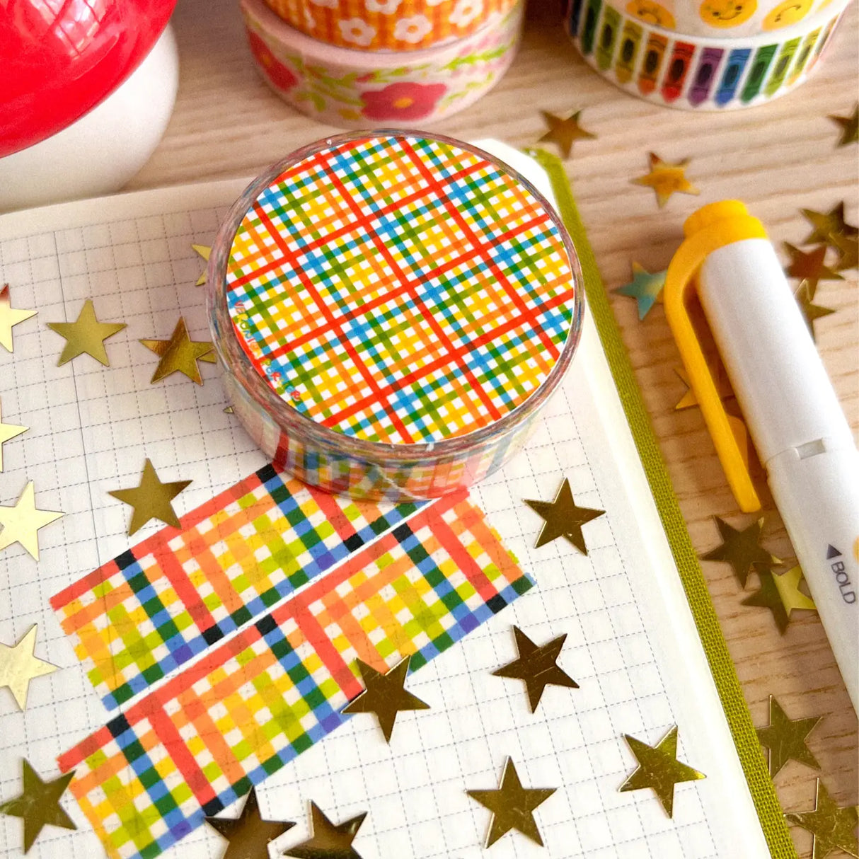 Rainbow Plaid Washi Tape