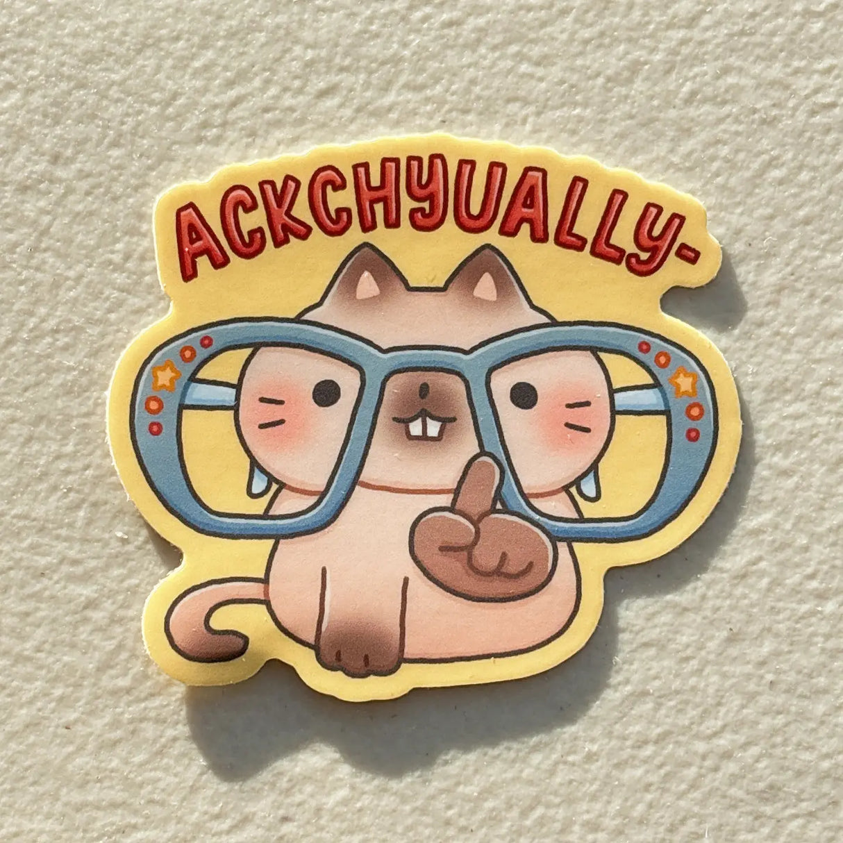 These heavy duty waterproof vinyl stickers are perfect for decorating any laptop, water bottle, iPad case, notebook cover, etc!
Details:
Ackchyually: 2.
Heavy Duty Vinyl
Waterproof
