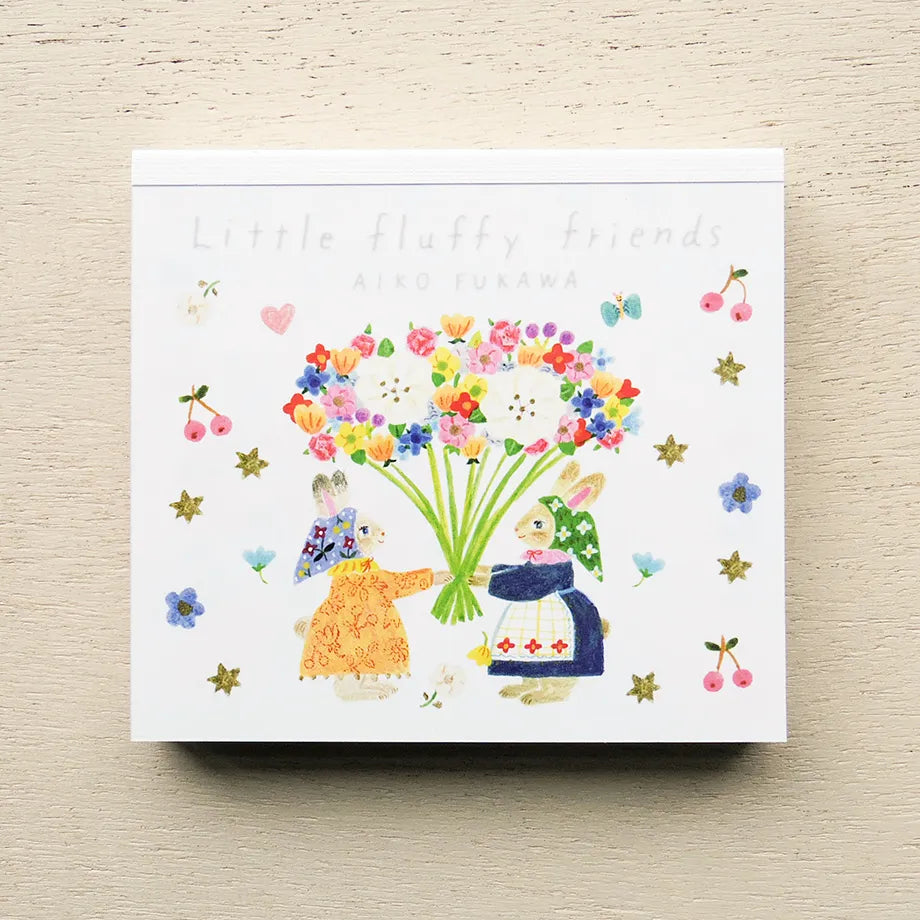 A block memo with many stylish and cute animals.
The flowers around me and the clothes everyone is wearing are so cute that every time I look at them, my heart flutters.
Pack of 120 sheets that can be used every day. Another point is that it is made of firm and thick paper, so it does not transfer to the back. Please use it not only as a memo, but also as a card to accompany the gift.