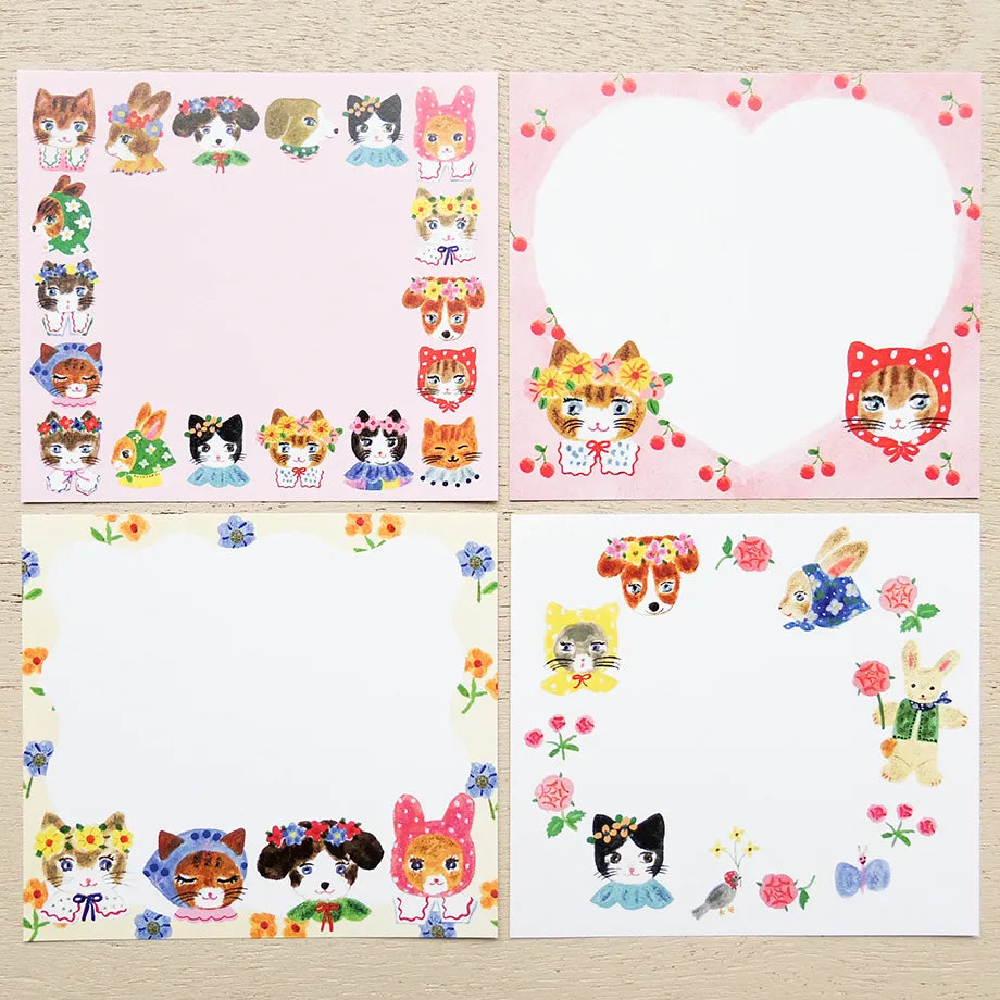 Smiling cats and rabbits are very cute block notes.
If you use it in a message or letter, the person who receives the note will surely smile.
Pack of 120 sheets that can be used every day. Another point is that it is made of firm and thick paper, so it does not transfer to the back. Please use it not only as a memo, but also as a card to accompany the gift.