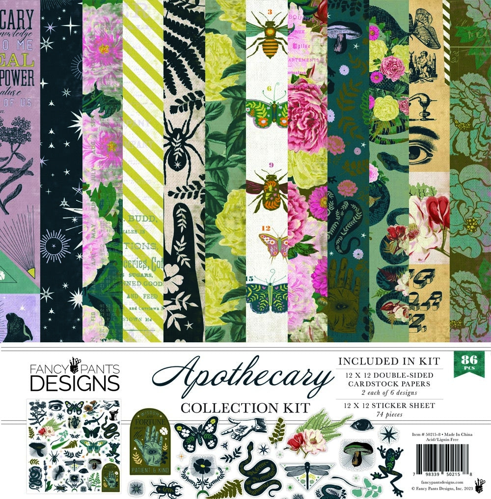 Fancy Pants Designs Apothecary Collection Kit (12 Papers & Sticker Sheet)