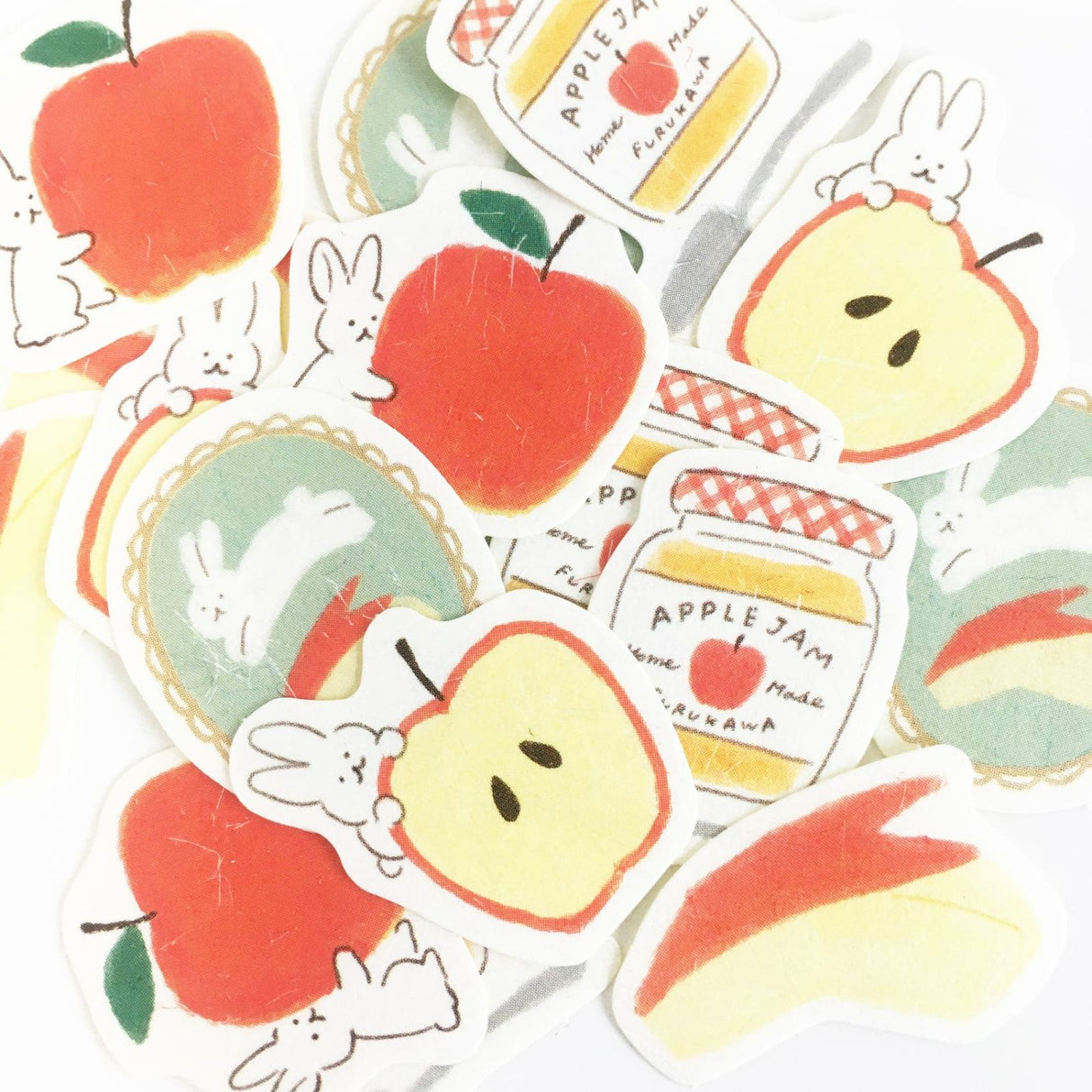Apple and Rabbit Flake Sticker