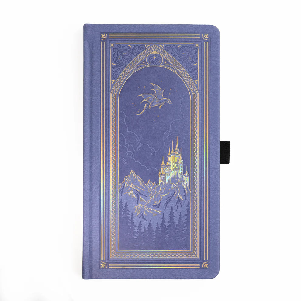 Step into a storybook world with the Dragon Spire Notebook—a bold, enchanting design made for dreamers, writers, and journal lovers who want their pages to feel like an adventure. Cover is vegan leather.