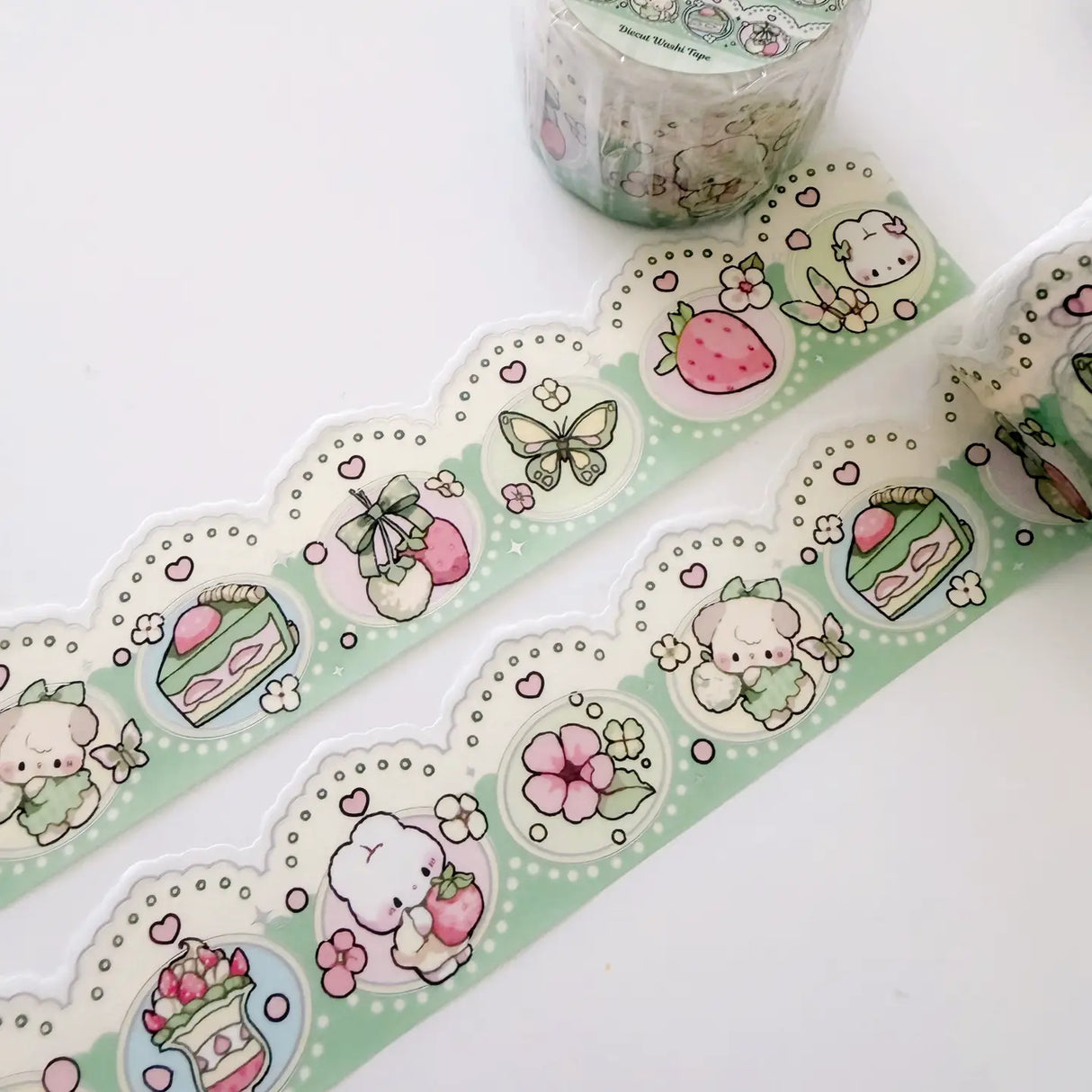 Matcha Strawberry Diecut Foil Washi Tape features cozy matcha and strawberry-themed designs with foil accents, this tape is perfect for journaling, planners, scrapbooking, and decorating happy mail.
Product details:
30 mm x 5 m