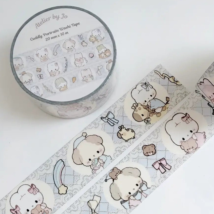 Two new washi tapes to add to your collection, these designs will definitely add a cozy and vintage vibe to any journal spread. Choose between the strawberry pink and the vintage blue cuddly portraits!
Product details:
20 mm x 10 m
Washi Material