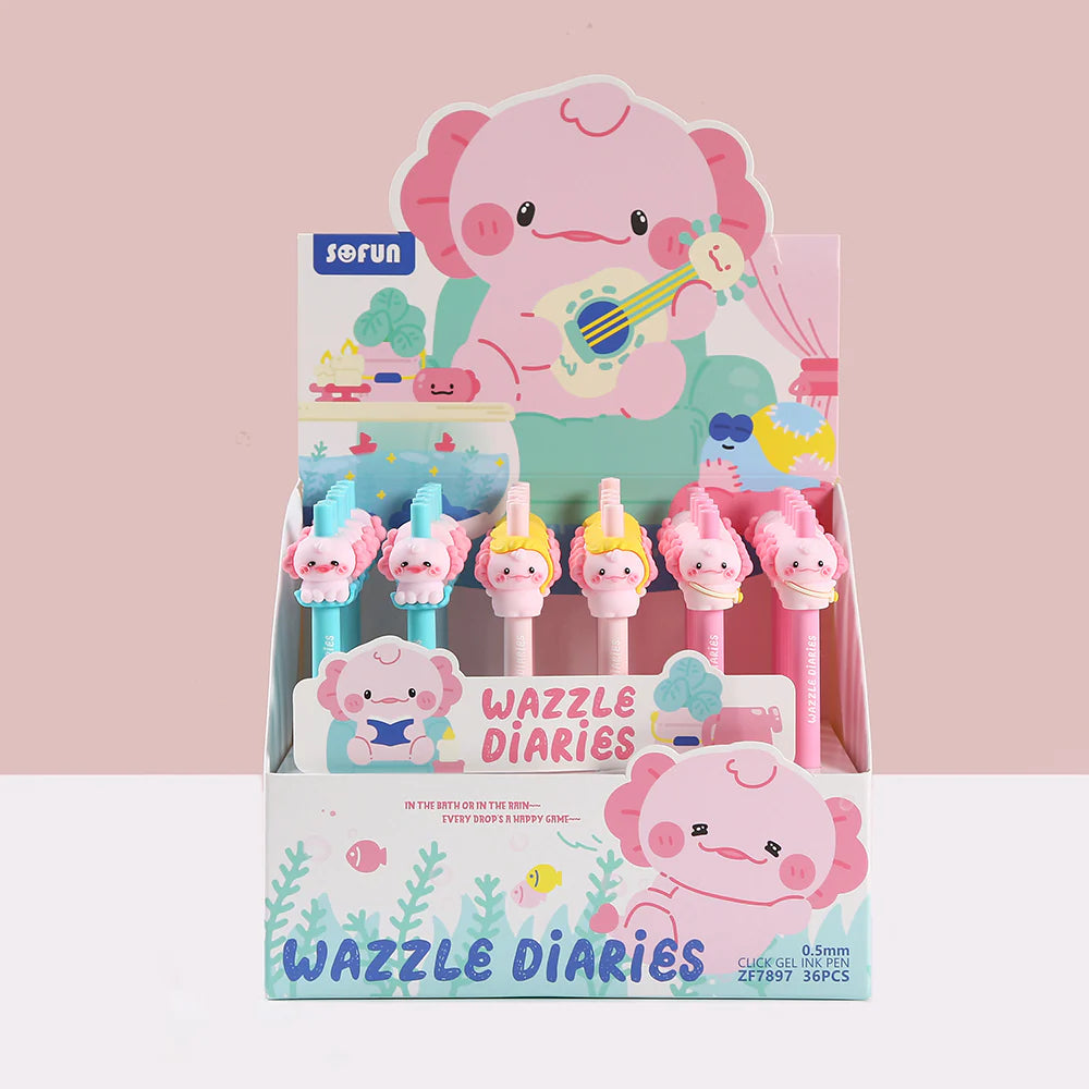 These cute axolotl gel pens are perfect for planning, for work, home, desk or for school. They will be a beautiful addition to your pen collection!
• 0.5mm Gel Ink
• Black Ink
• Writes very smoothly
• Measures approx. 6" - 7"
• Includes 1 pen, we will send one random color/design