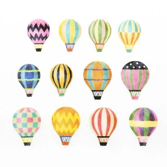 BANDE's popular patterns is back in print! A colorful balloon floats gently and vibrantly. Combine it with sky pattern paper or illustrations of clouds and the sun to create a decoration that looks as if it is floating in the sky.
It's also recommended to pair it with balloons or bird stickers. If you stick it along the borders of your notebook or notebook, you can create a decoration that will make you smile.