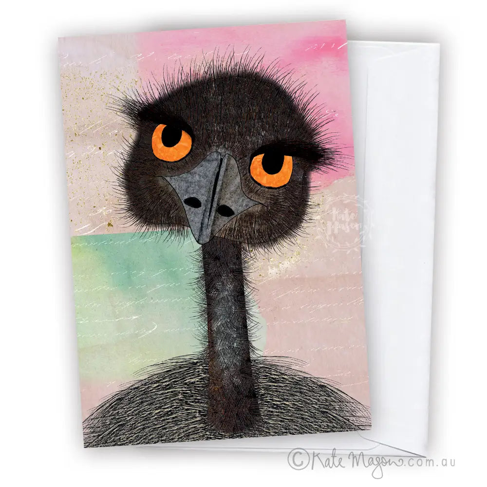 Bird Australian Emu Head Greeting Card
C6 Greeting card with 'Australian Emu Head' design on front. Left blank on the inside for your own personalised greeting. Artist logo on the back.
Comes with C6 white envelope.