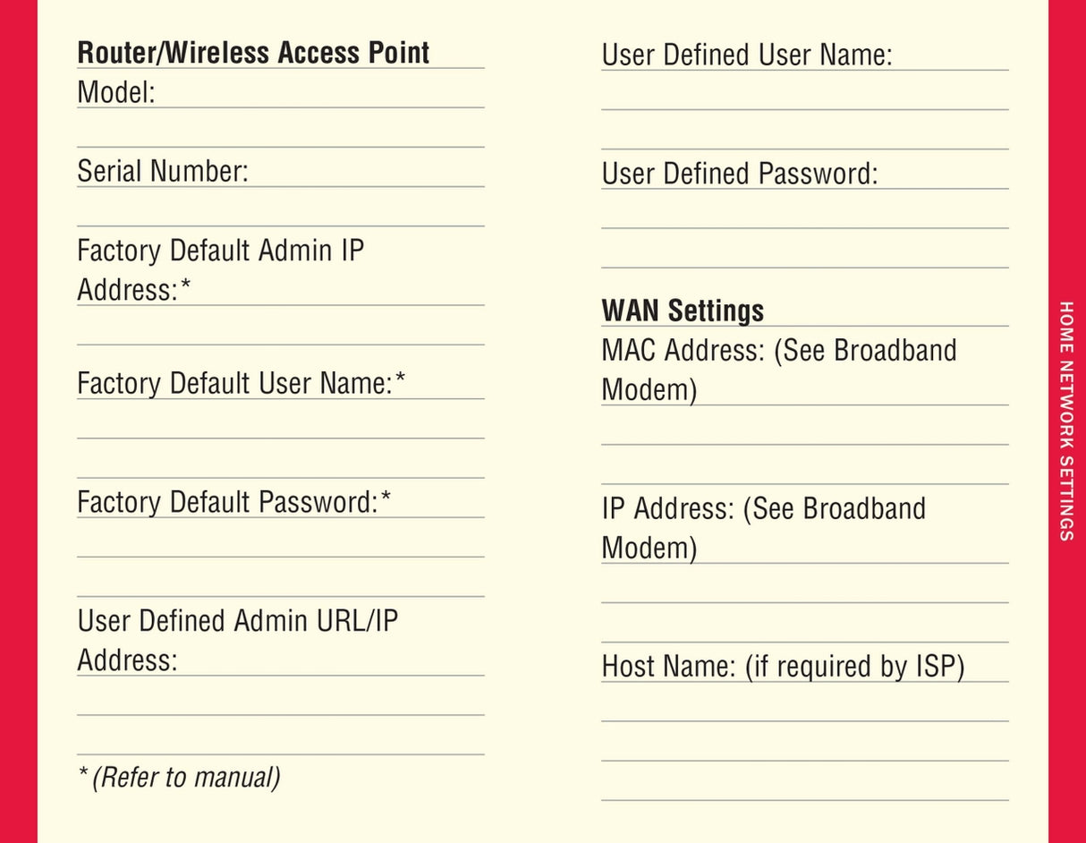 Libro de registro de direcciones de Internet y contraseñas en letra grande negra