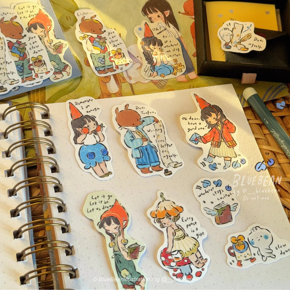 Printed on soft matte paper stickers.
For indoor use, not waterproof or scratch-proof.
For journals, planners, or anyone learning to be kinder to themselves.
10-piece journaling sticker pack.˚ ༘ *
Full collection with hand-written quote designs.