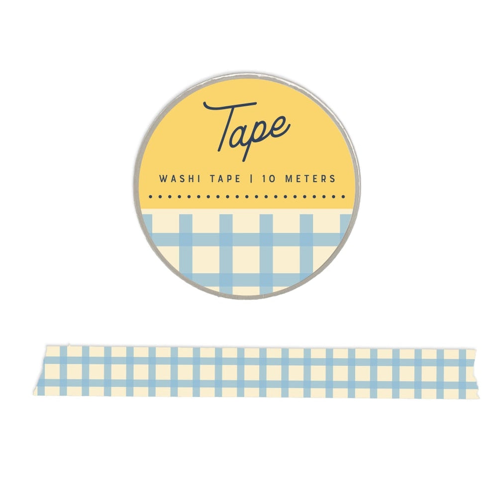 Keep the sweet summer vibes going all year long with our sky blue gingham washi tape. Personalize the pages of your journal, add some flare to a greeting card or even your phone case. Lightweight but durable and easy to tear, this perfectly pretty pattern will be a bright addition no matter the season.
Additional Details:
- 15 mm width
- 10 m length