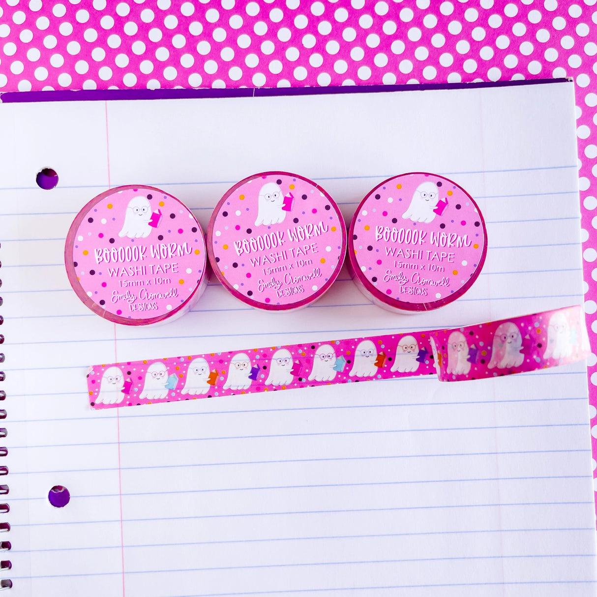 ✦ DETAILS ✦
Size: 15mm width x 10m length
Removable Washi Tape
Slightly Transparent
Features my hand drawn design as a repeat pattern
