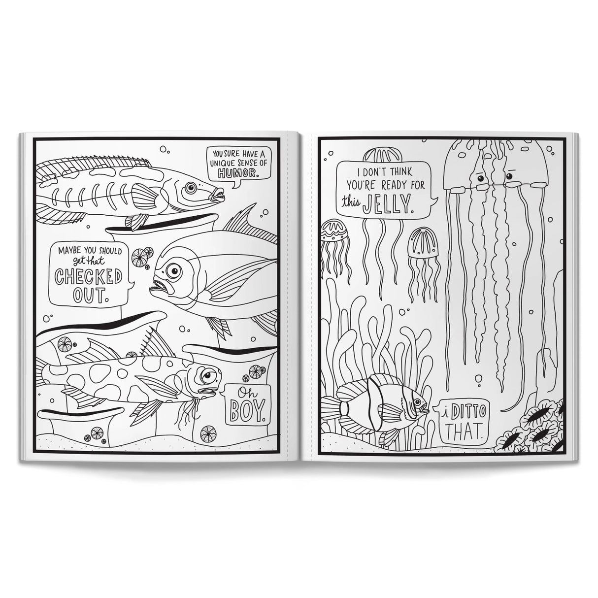 The Judgy Fish Coloring Book by Brass Monkey reels in 80 pages of snarky underwater side-eye. It’s packed with countless fish—grumpy, unimpressed, and absolutely done with your nonsense—paired with hilariously salty quotes. Dive into a sea of sass that’s perfect for stress relief, sarcasm, and coloring outside the lines.