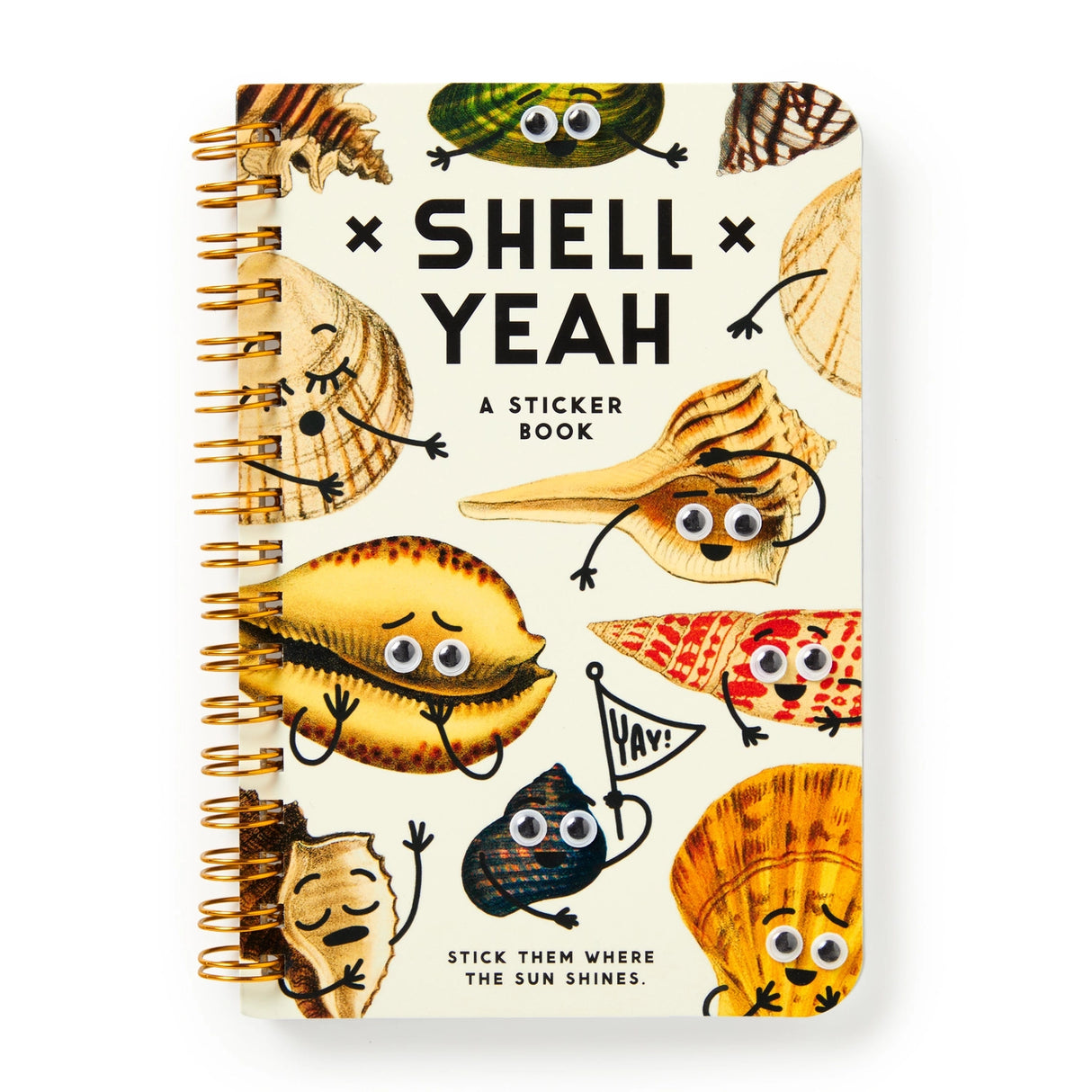 Adults like stickers, too. We just grew out of trapper keepers (tragically), which is exactly why the Shell Yeah Sticker Book exists—to bring the joy of stickers back, no binder required. This book is packed with silly seashells sporting googly eyes and clever, cheeky comments. From sassy scallops to pun-loving conches, these stickers are here to bring a little beachy mischief to your daily life.
* Each page features a wide range of googly-eyed shells–with clever comments
* Includes 19 pages of traditi