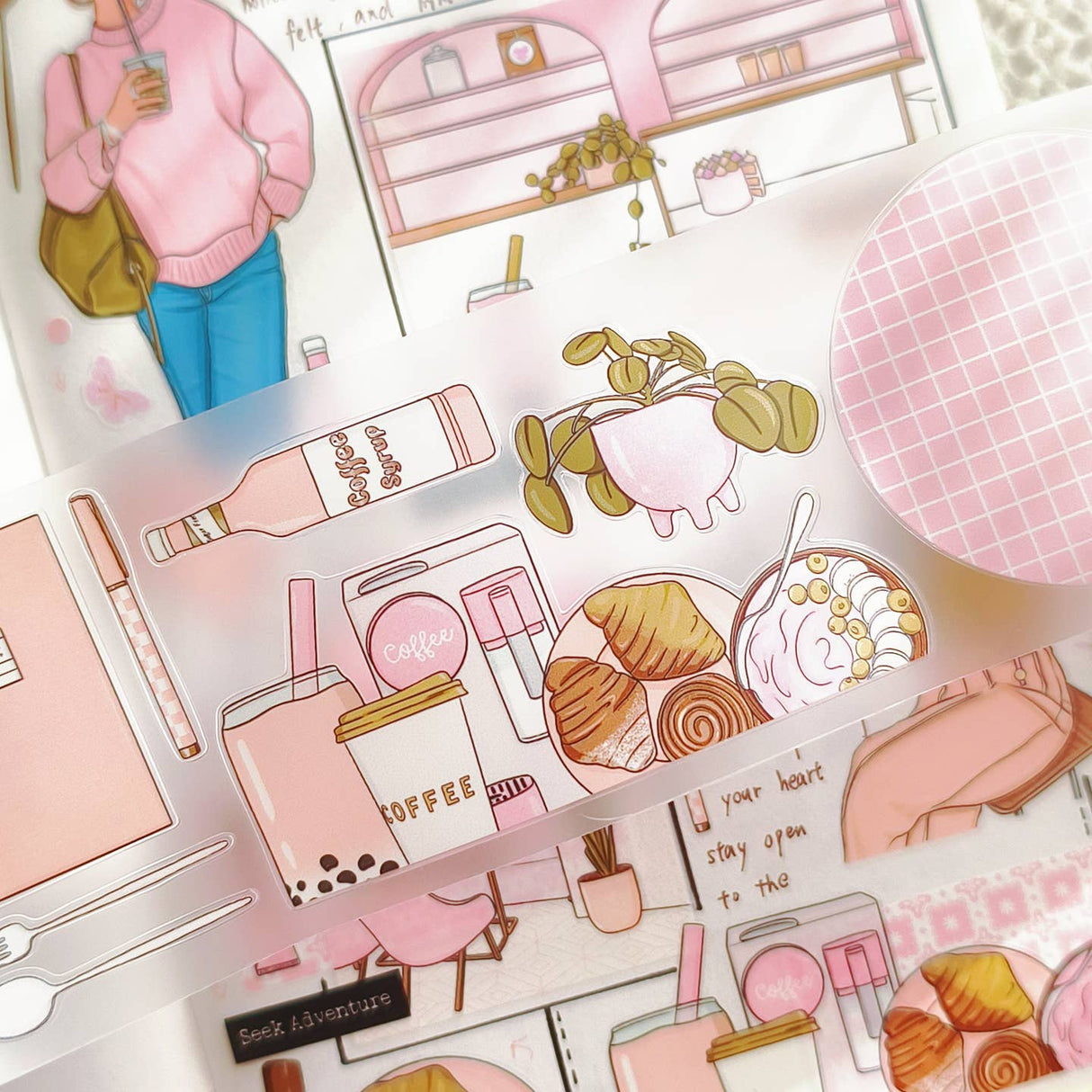 Rongrong Kiss Cut PET Tape - Cafe Time 3.0