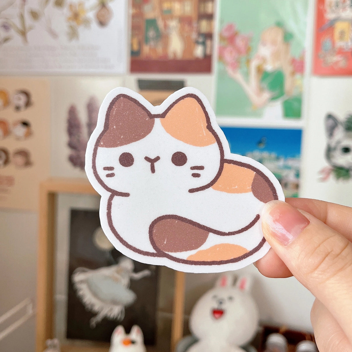Cherry Rabbit - Cat Loafs Calico Cat Sticker