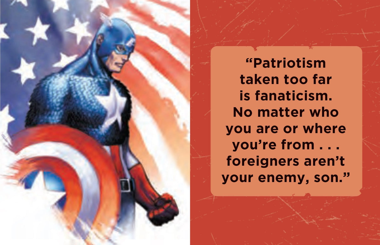 Captain America has been a pillar of truth, justice, and freedom since he made his very first comic appearance in 1941. Leading by example and always fighting for what is right, it’s no wonder how this Manhattan-born super solider became the inspirational legend he is today. Now, fans can carry the best pearls of wisdom from the first avenger with them in this comprehensive, pocket-sized collection!
Take Captain America’s wisdom with you wherever you go: With its 1.34” x 1.73” size, this tiny book fits in