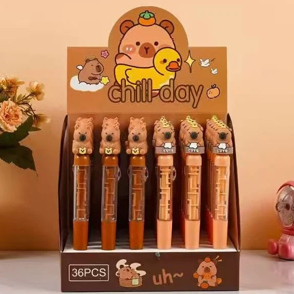 These cute capybara maze gel pens are perfect for planning, for work, home, desk or for school. They will be a beautiful and fun addition to your pen collection!
• 0.5mm Gel Ink
• Black Ink
• Writes very smoothly
• Measures approx. 6" - 7"
• Includes 1 pen, we will send one random color/design