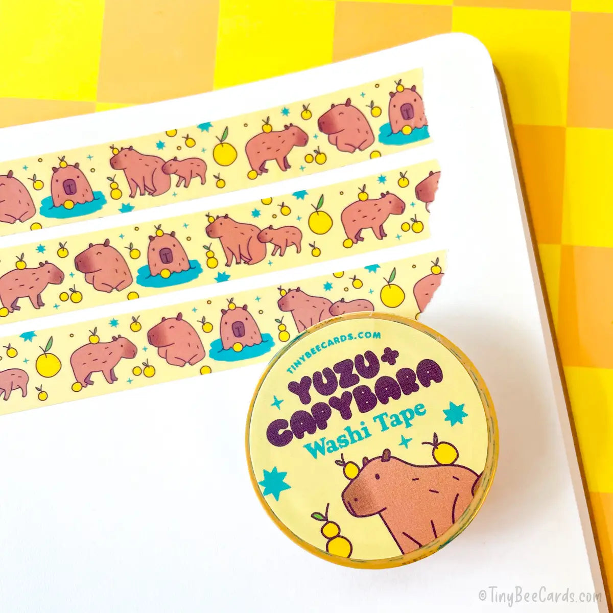 Tiny Bee Cards - Capybara & Yuzu Washi Tape