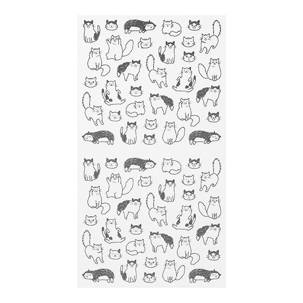 The "Talking Cat Pattern" is a design that will soothe you to cats that are surprised or have a relaxed expression. You can express the mood of the day with the unique expressions of the cats.
A wide variety of sticker designs to use with your notebook
These peel-and-stick PET stickers will make your daily records more fun. Simply stick them freely on the margins of your notebook to create a gorgeous page. It can be divided into two parts up and down with perforations, so you can carry as much as y