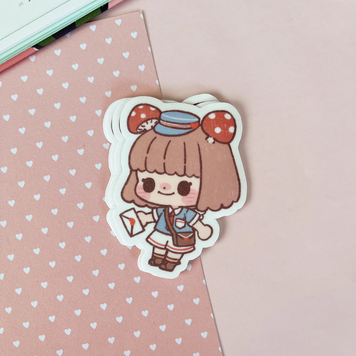 Cherry Rabbit Cherry's Postal Service Sticker
Size: 50mm x 70mm
Material: Matte Glitter Vinyl Sticker
Waterproof