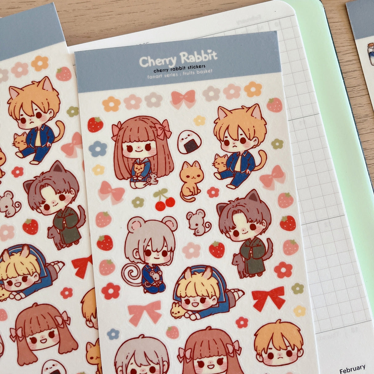 Cherry Rabbit - Fruits Basket Sticker Sheet