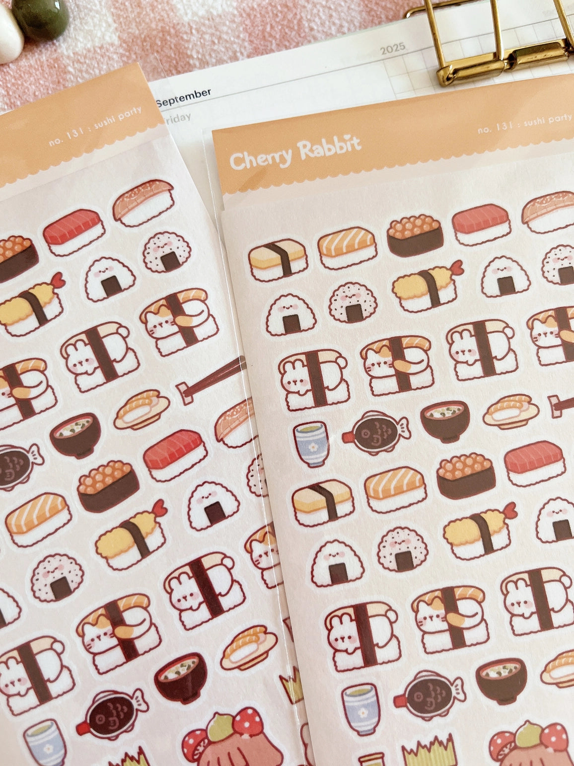 Cherry Rabbit - Sushi Party Sticker Sheet
