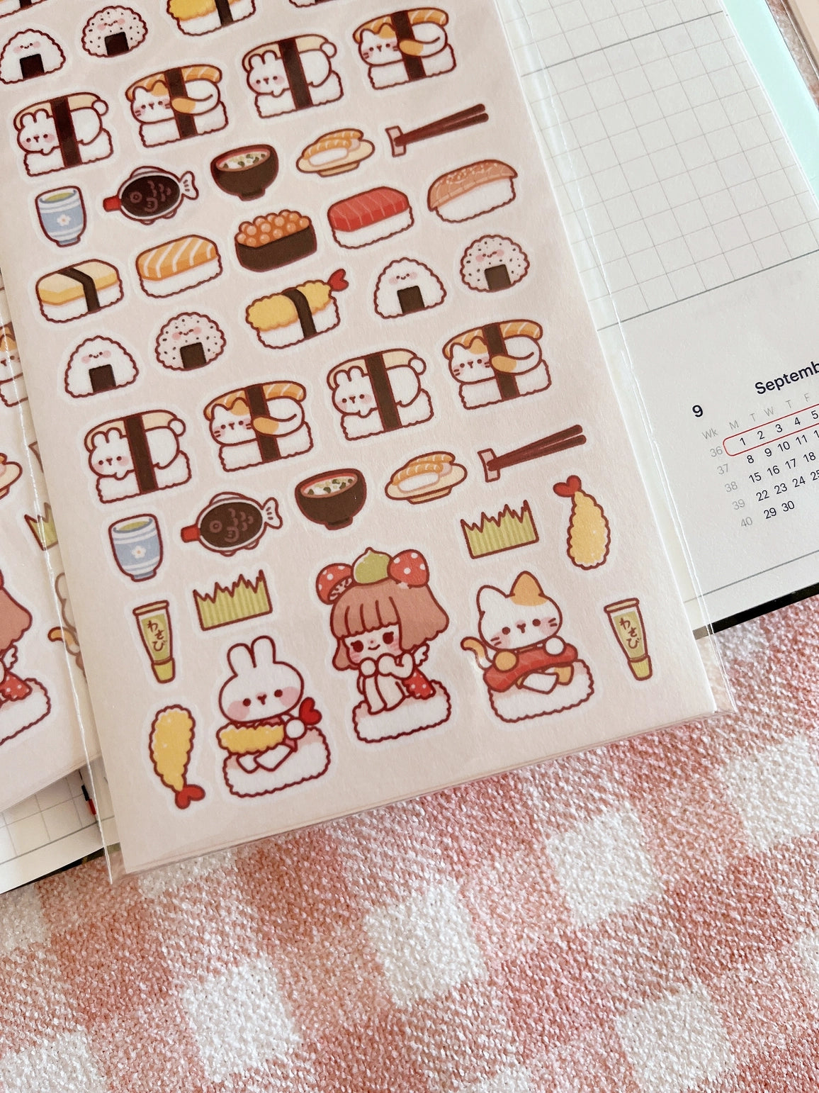 Cherry Rabbit - Sushi Party Sticker Sheet